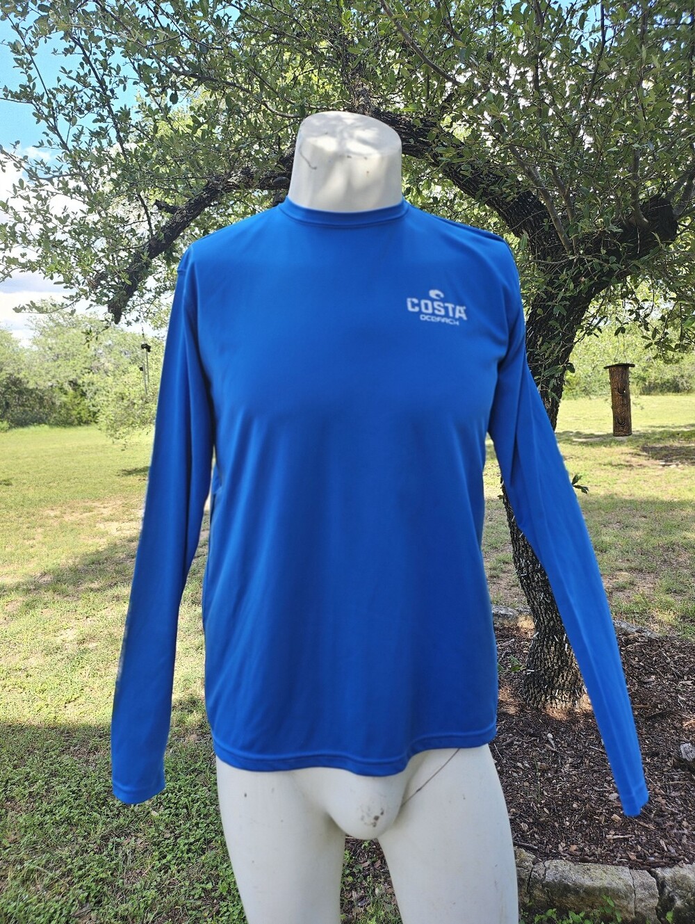 Costa Del Mar Ocearch Performance Long-sleeve Blue Polyester Shirt M